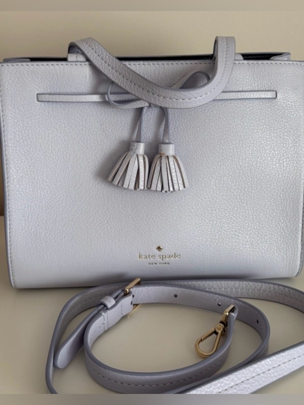 Kate Spade Light lilac Leather Tassel Satchel